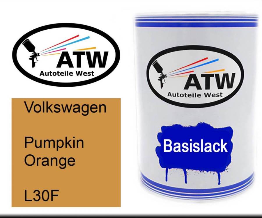 Volkswagen, Pumpkin Orange, L30F: 500ml Lackdose, von ATW Autoteile West.